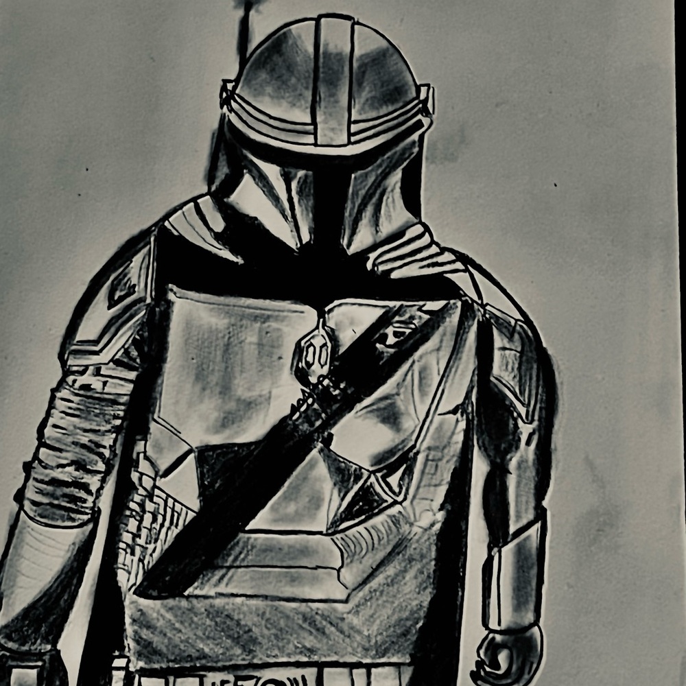 Black and Gray Sci-Fi Art Print